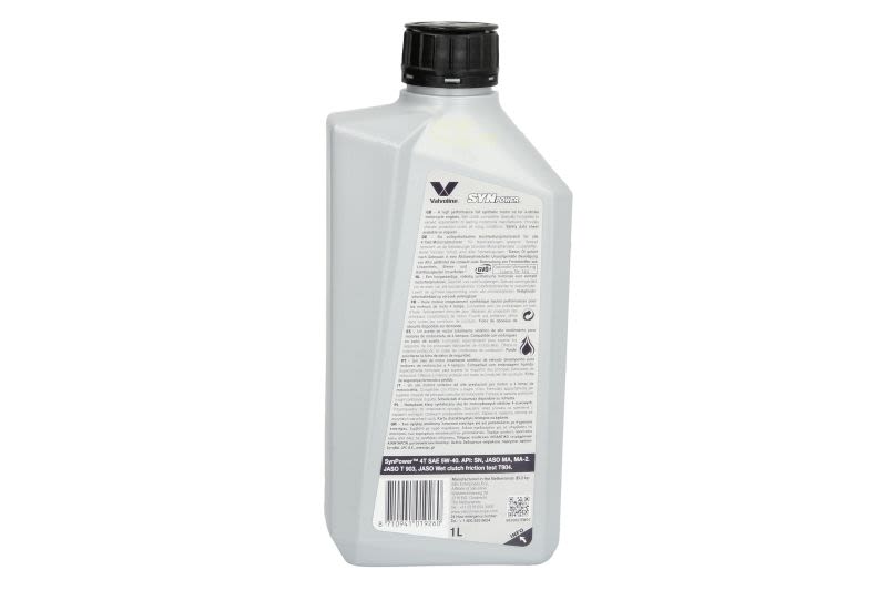 VALVOLINE SynPower 4T 5W-40 – Пълносинтетично масло за мотоциклети, 1 л