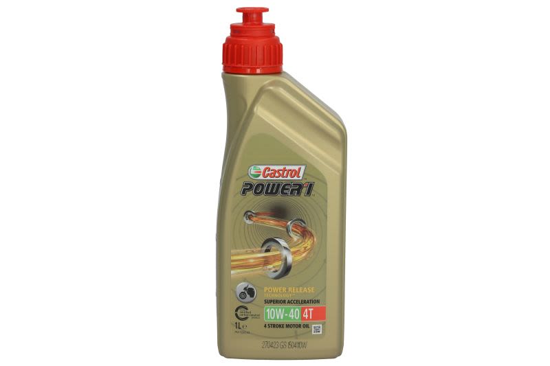 CASTROL Power1 4T 10W-40 – Пълносинтетично моторно масло за мотоциклети, 1 л