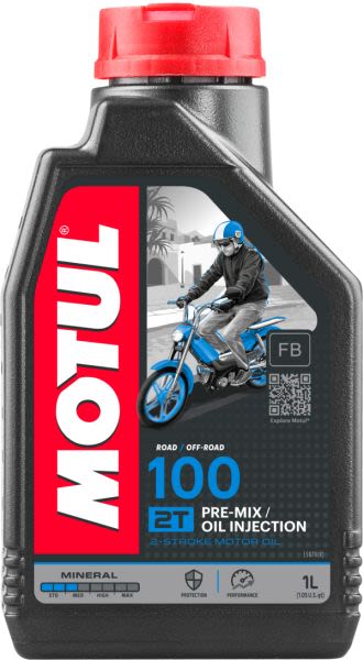 MOTUL 100 2T MOTO MIX – Минерално масло за двутактови двигатели, 1 л