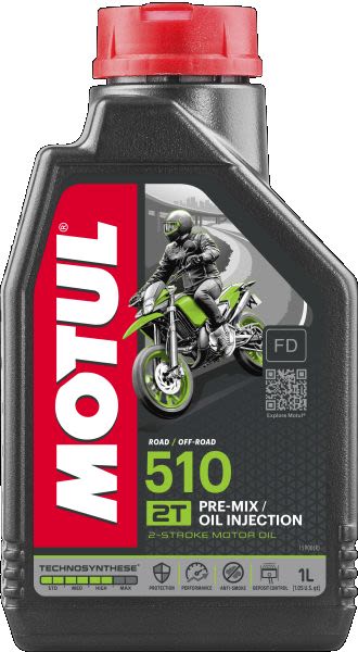 MOTUL 510 2T – Полусинтетично масло за двутактови двигатели, 1 л