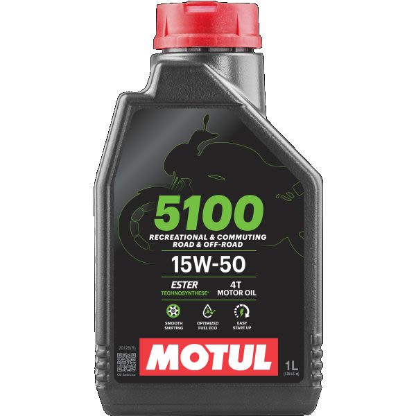 MOTUL 5100 4T 15W‑50 – Полусинтетично моторно масло за 4‑тактови двигатели, 1 л