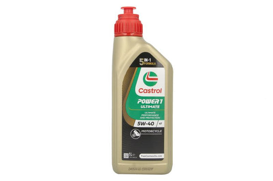 CASTROL Power1 Ultimate 4T 5W‑40 – Пълносинтетично моторно масло, 1 л